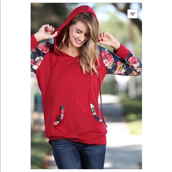 Floral Hoodie Pullover Sweatshirt Size Medium - Picture 2 of 7